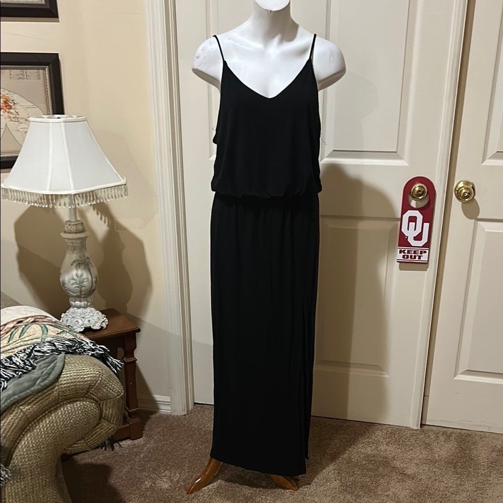Lulu's Black Spaghetti Strap Maxi Dress